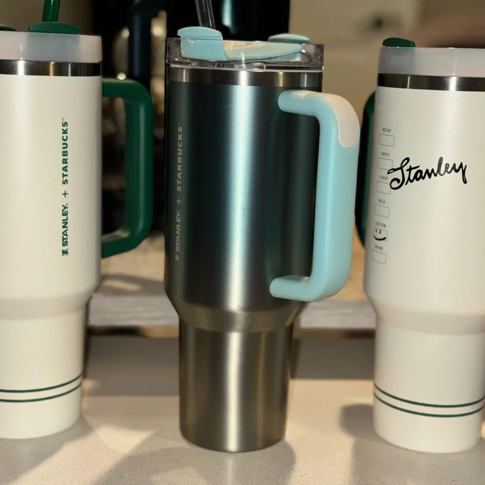 Stanley Cream and Green Travel Mug Duo - Picture 2 of 9